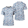 Joycorners Navy Fish Pattern Fishing UPF Shirts, Men's Fishing Shirts Long Sleeve, Presents For Fishermen