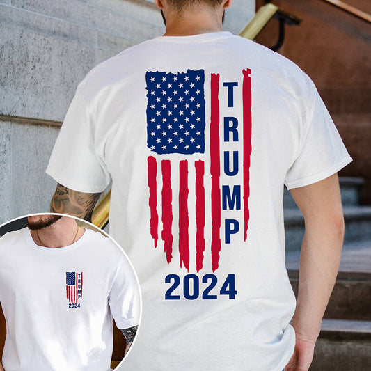 Joycorner Trump 2024 With America Flag Shirt