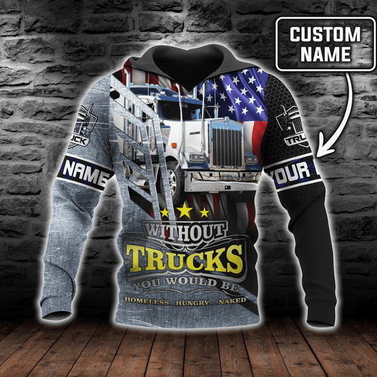 Joycorners Trucker Driver American 3D Custom Name Full Print Shirts