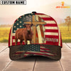 Joycorners Red Angus USA Flag Customized Name Cap