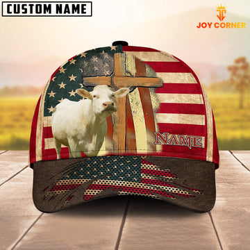 Joycorners Charolais USA Flag Customized Name Cap