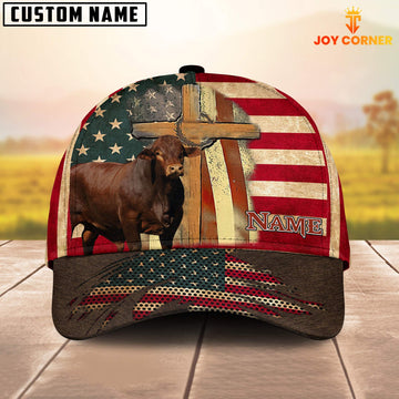 Joycorners Beefmaster USA Flag Customized Name Cap