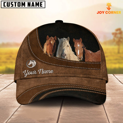 Joycorners Curly Horses Happiness Customized Name Cap