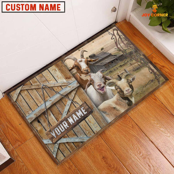Joycorners Goat Barn Custom Name Doormat
