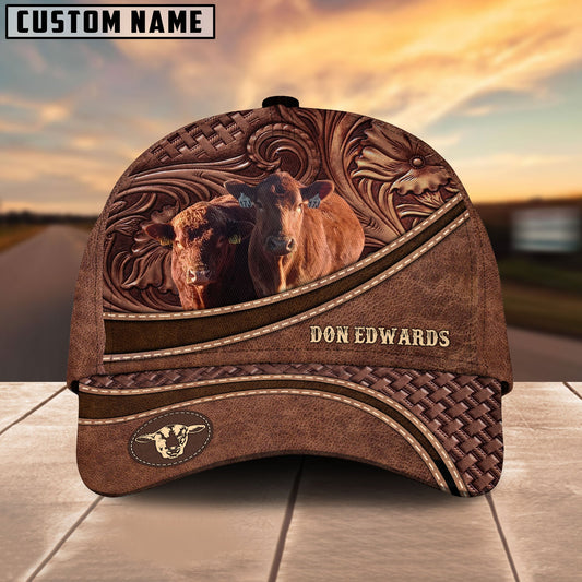 Joycorners Picture of Mary Edwards Personalized Name Brown Carving Leather Pattern 3D Classic Cap