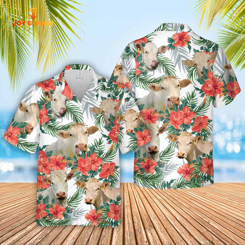 Joycorners Charolais Hawaiian Shirt