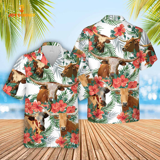 Joycorners Texas Longhorn Hawaiian Shirt