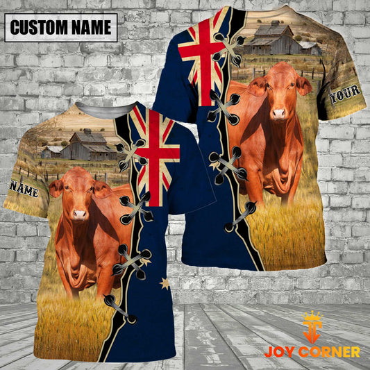 Joycorner Customized Name Droughtmaster 2 Australia Flag All Over Printed T-Shirt