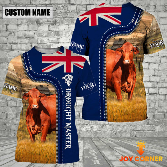 Joycorner Customized Name Droughtmaster Australia Flag All Over Printed T-Shirt