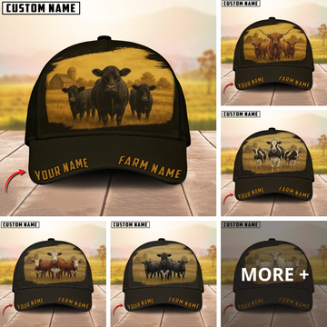 Joycorners Classic Personalized Name Black Cattle Cap