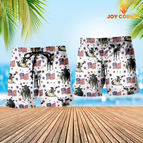 Joycorners Holstein American Flag Pattern Shorts
