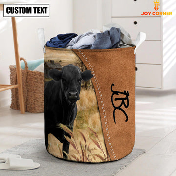 Joycorners Black Angus Brown Farm Custom Name Laundry Basket For JBC