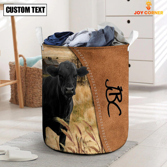 Joycorners Black Angus Brown Farm Custom Name Laundry Basket For JBC