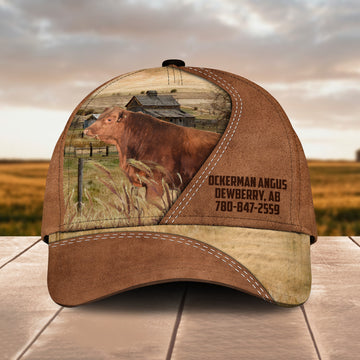Joycorners Red Angus Customized Name Brown Cap KH