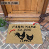 Joycorners Chicken Custom Farm Name Custom Year Coir Doormat