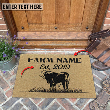 Joycorners Simmental Custom Farm Name Custom Year Coir Doormat