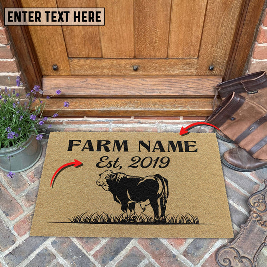 Joycorners Simmental Custom Farm Name Custom Year Coir Doormat