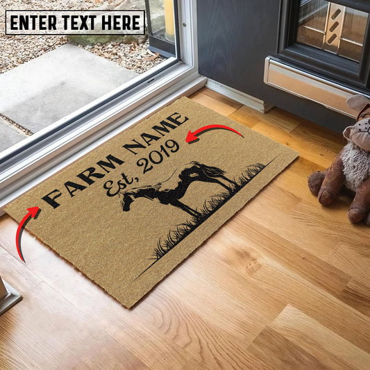 Joycorners Horse Custom Farm Name Custom Year Coir Doormat