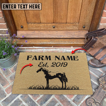 Joycorners Horse Custom Farm Name Custom Year Coir Doormat