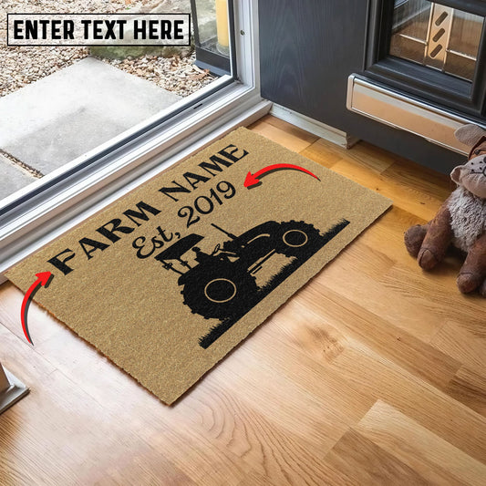 Joycorners Tractor Custom Farm Name Custom Year Coir Doormat