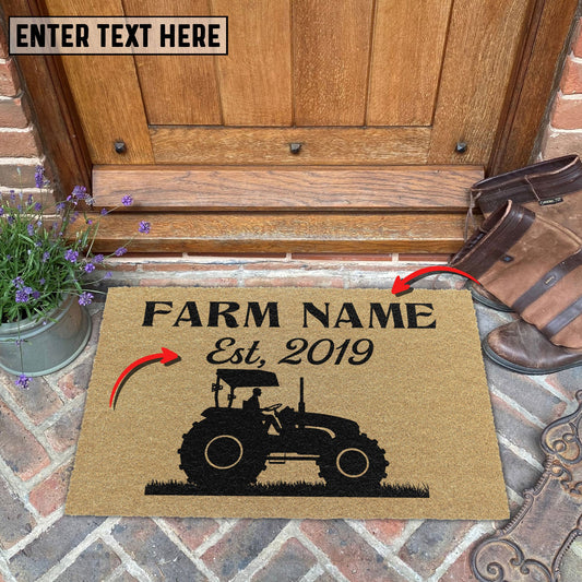 Joycorners Tractor Custom Farm Name Custom Year Coir Doormat