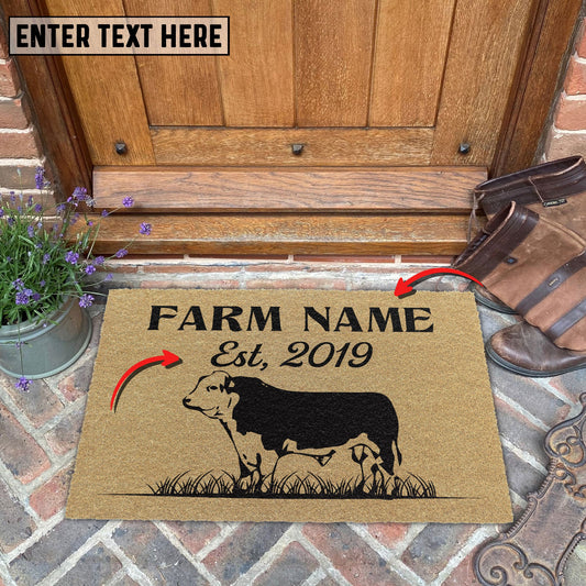 Joycorners Hereford Custom Farm Name Custom Year Coir Doormat