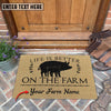 Joycorners Pig Life Is Better On The Farm Custom Name Coir Doormat
