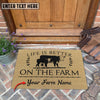 Joycorners Hereford Life Is Better On The Farm Custom Name Coir Doormat