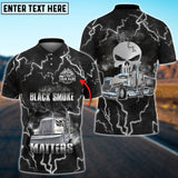 Joycorners Truck 'Black Smoke Matters' Personalized Name Shirt For Truck Driver (4 Colors)