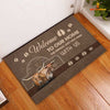 Joycorners Texas Longhorn Cattle Welcome To Our Home Brown Doormat