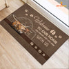 Joycorners Texas Longhorn Cattle Welcome To Our Home Brown Doormat