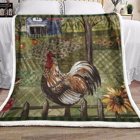 Joycorners Rooster Chickens Farmhouse 3D Blanket