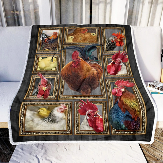 Joycorners Rooster Chickens Frames 3D Blanket