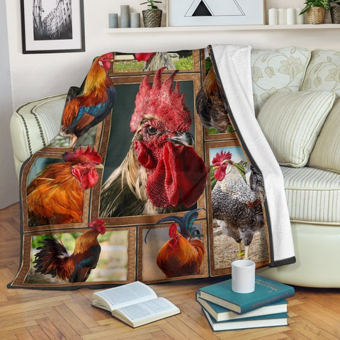 Joycorners Rooster Chickens Frames 3D Blanket