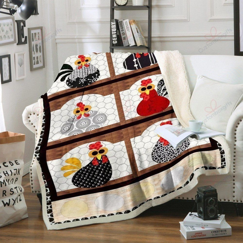 Joycorners Funny Rooster Chickens Printed Blanket