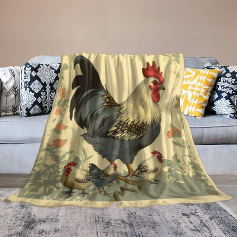 Joycorners Chickens & Chicks Painting 3D Printed Blanket