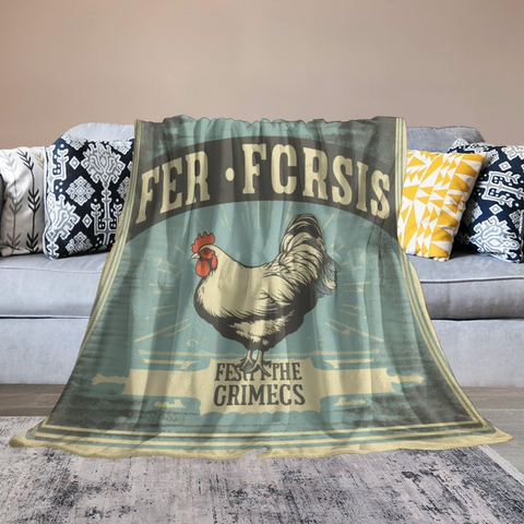 Joycorners Rooster Chickens Pattern 3D Printed Blanket