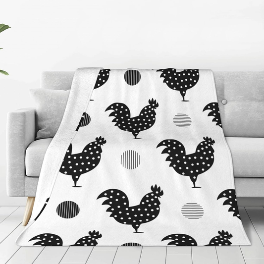 Joycorners Rooster Chickens 3D Printed Pattern Blanket