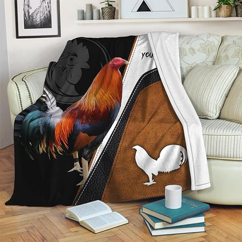 Joycorners Custom Name Rooster Chickens 3D Printed Blanket