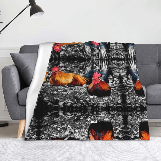 Joycorners Rooster Chickens 3D Printed Pattern Blanket