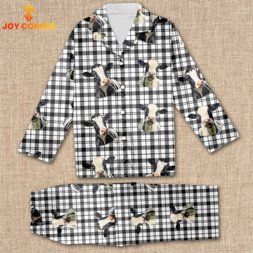 Joycorners Holstein Cattle Tartan Pattern Pajamas