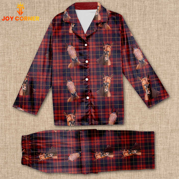 Joycorners Horse Cattle Tartan Pattern Pajamas