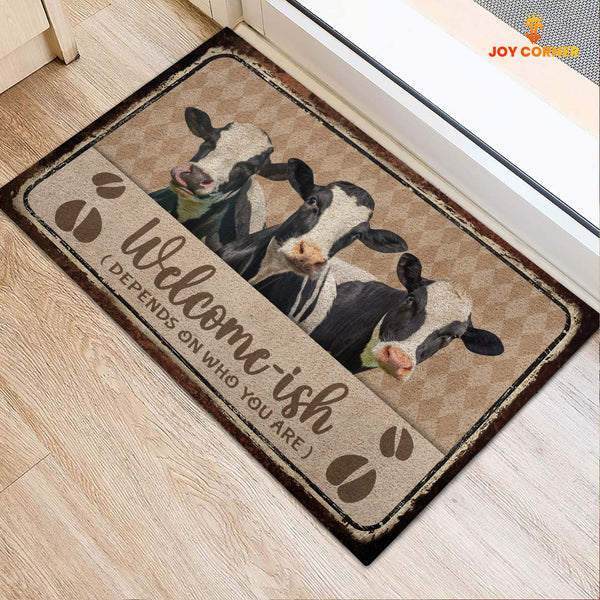 Joycorners Holstein Cattle Welcome-ish Doormat