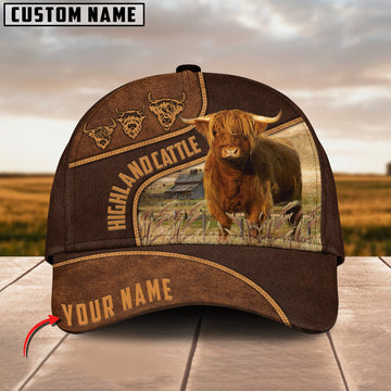 Joycorners Highland Cattle Customized Name Brown Cap