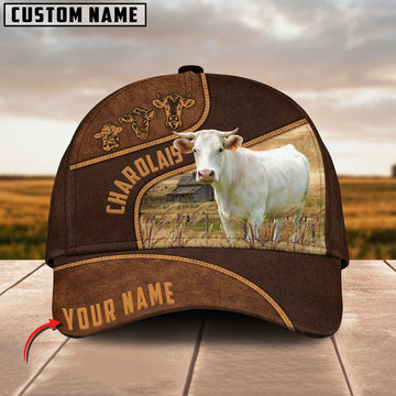 Joycorners Charolais Cattle Customized Name Brown Cap