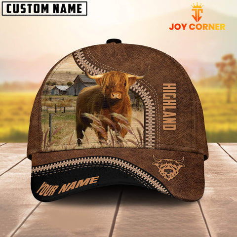 Joycorners Highland Cattle Customized Name 3D Printed Cap