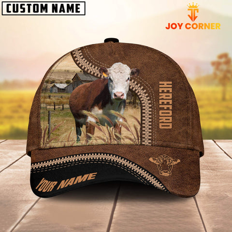 Joycorners Hereford Cattle Customized Name 3D Printed Cap