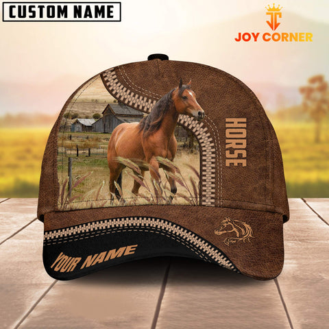 Joycorners Horse Cattle Customized Name 3D Printed Cap