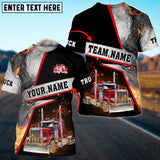 Joycorners Truck Smoke Flame Pattern Personalized Name Shirt For Truck Driver