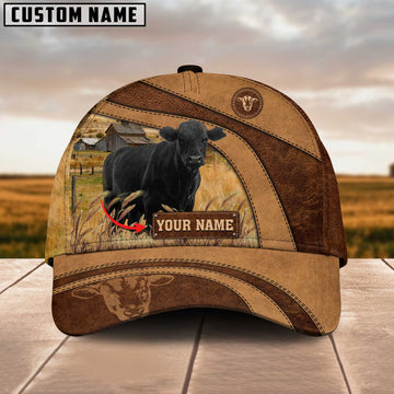 Joycorners Black Angus Customized Name Brown Cap